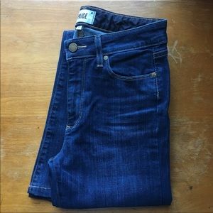 Paige High Bell Canyon Flare Jeans Dark Wash